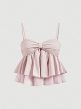 Pleated Ruffle Tank Top